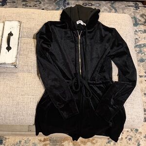 Black Zip-Up Hoodie Jumpsuit